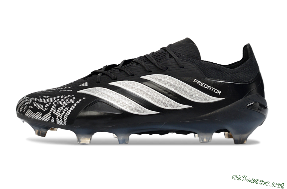 Men's Adidas Predator 26 Elite FG Football Boots - Black/Silver Shade/White Accent 0