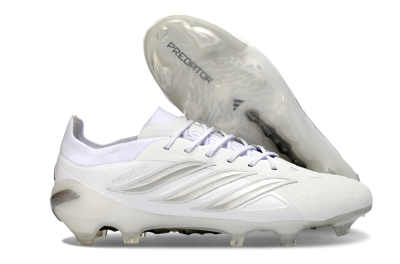 Men's Adidas Predator 26 Elite FG Football Boots - White/Silver/Black