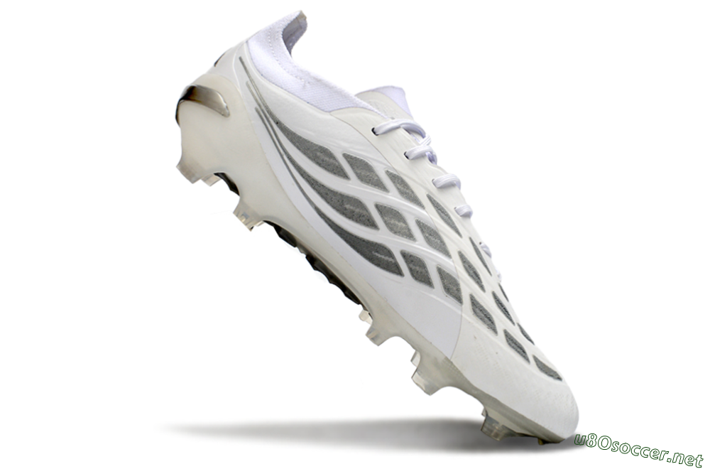 Men's Adidas Predator 26 Elite FG Football Boots - White/Silver/Black 4