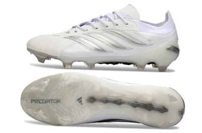 Men's Adidas Predator 26 Elite FG Football Boots - White/Silver/Black