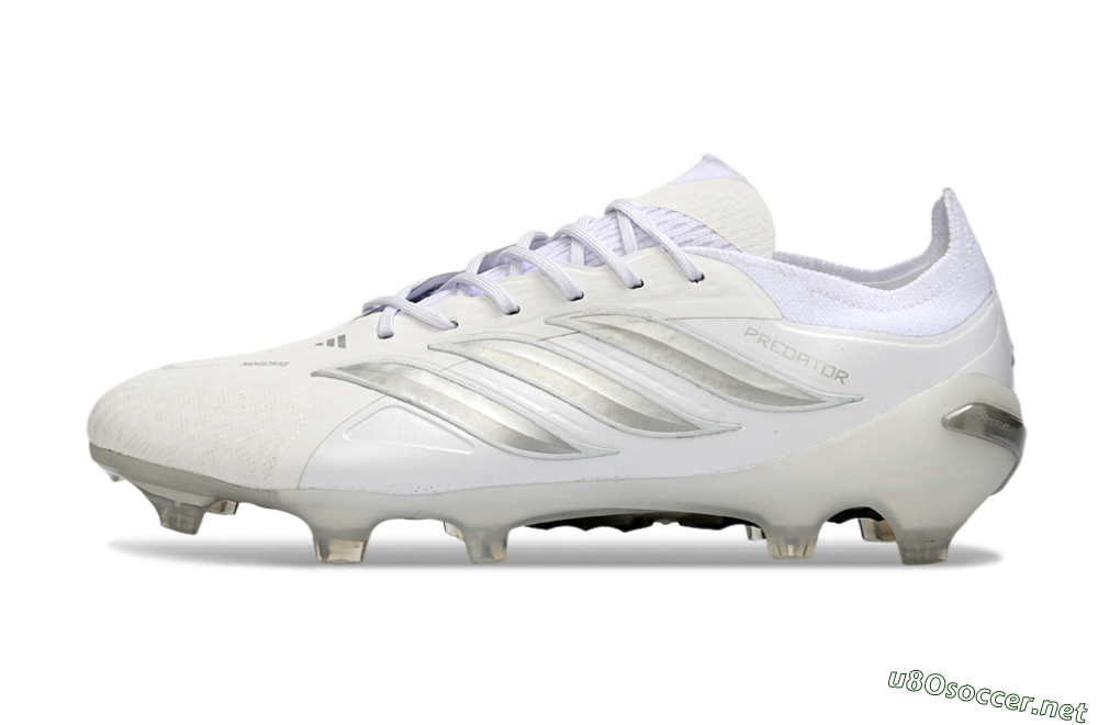 Men's Adidas Predator 26 Elite FG Football Boots - White/Silver/Black 0