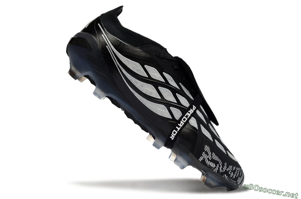 Men's Adidas Predator 26 Elite Fold-Over Tongue FG Football Boots - Black/Shadow Black/Flash Silver 4