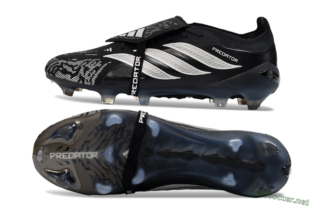 Men's Adidas Predator 26 Elite Fold-Over Tongue FG Football Boots - Black/Shadow Black/Flash Silver 1