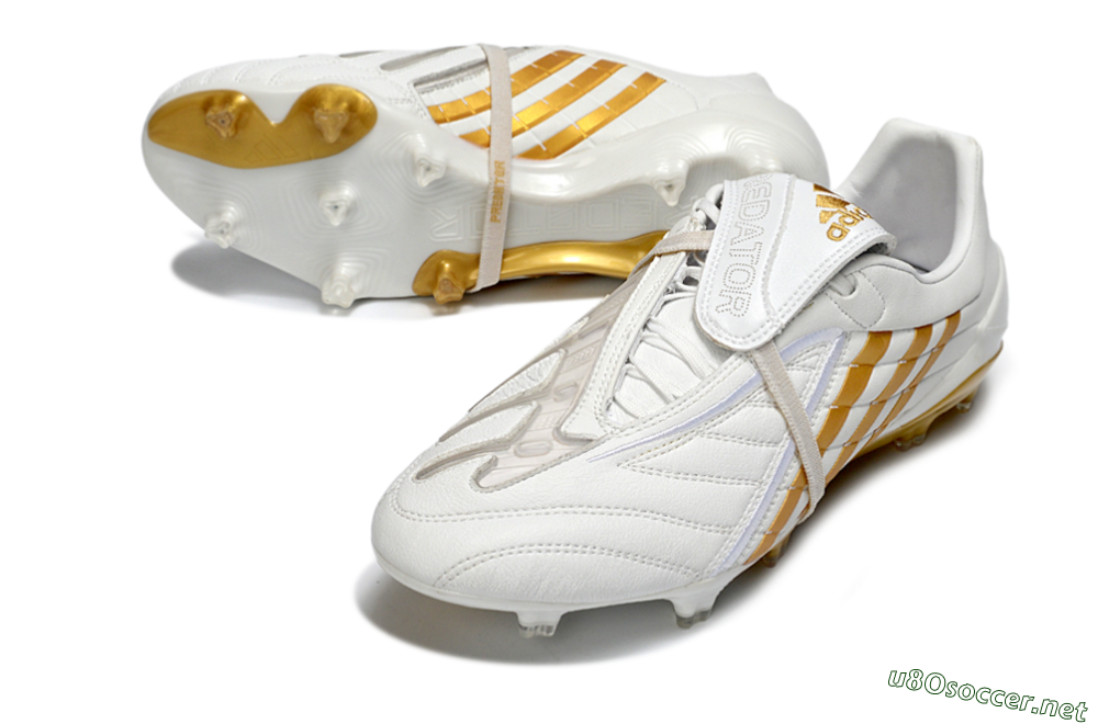 Men's Adidas Predator Accelerator Electricity FG Football Boots - White/Gold/Steel 3