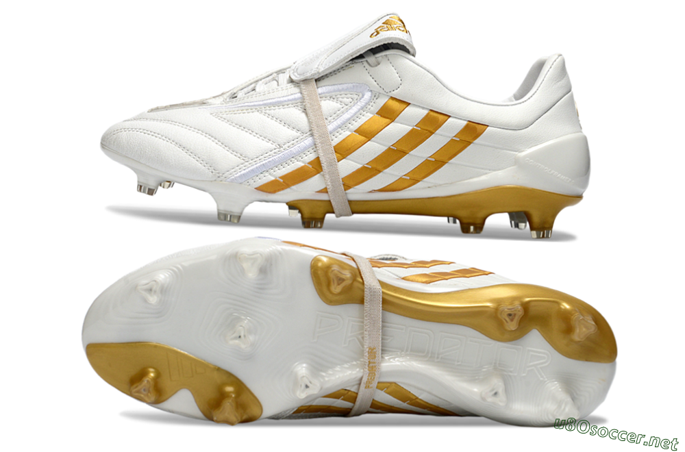 Men's Adidas Predator Accelerator Electricity FG Football Boots - White/Gold/Steel 1