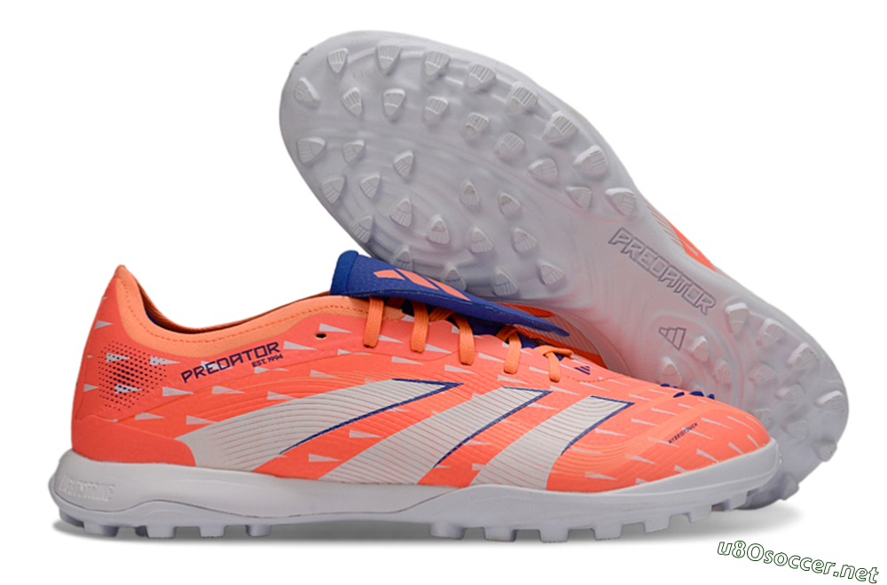 Men's Adidas Predator League Fold-Over Tongue TF Football Shoes - Orange/Vibrant Coral/Deep Navy 2