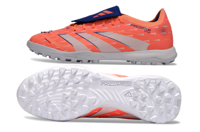 Men's Adidas Predator League Fold-Over Tongue TF Football Shoes - Orange/Vibrant Coral/Deep Navy
