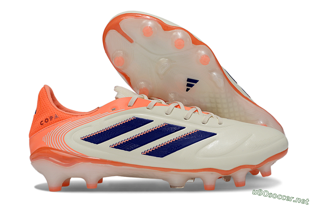 Men's Adidas Copa Pure 3 FG Football Boots - White/Vibrant Orange/Navy Blue 2