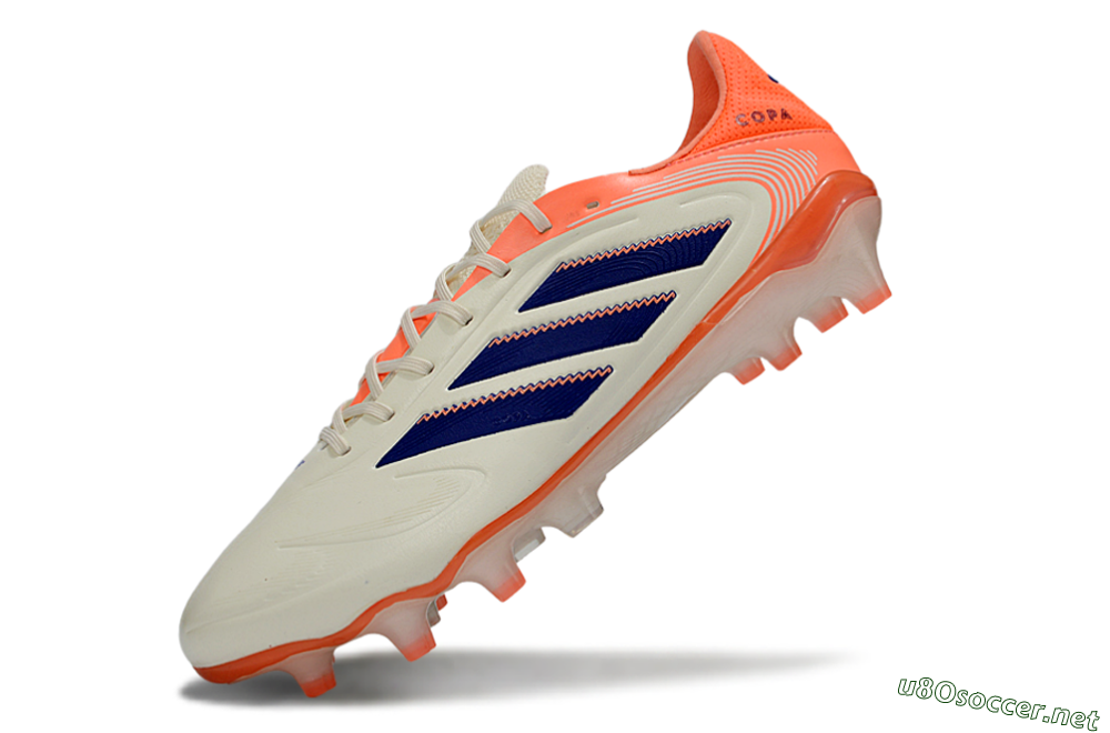 Men's Adidas Copa Pure 3 FG Football Boots - White/Vibrant Orange/Navy Blue 5