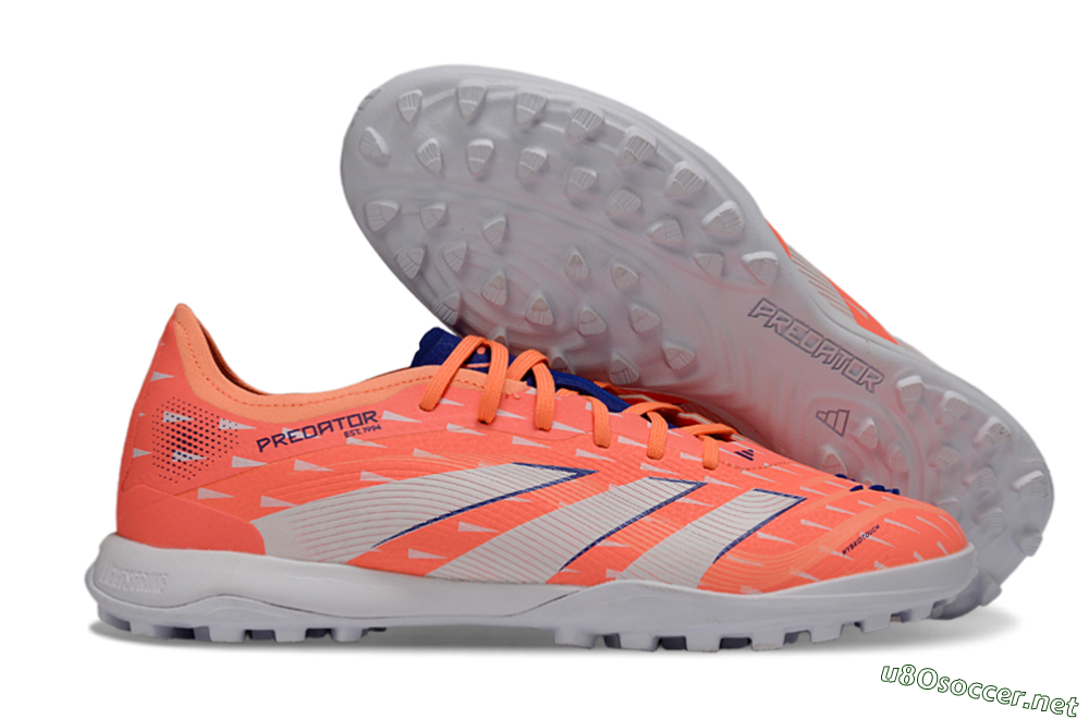 Men's Adidas Predator 25 Elite TF Football Shoes - Pink/Electric Orange/Deep Blue 2