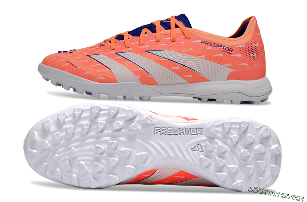 Men's Adidas Predator 25 Elite TF Football Shoes - Pink/Electric Orange/Deep Blue 1