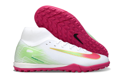 Men's Nike Air Zoom Mercurial Superfly 10 Academy TF Football Shoes - White/Vibrant Pink/Soft Green