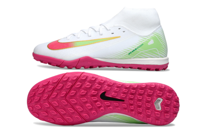 Men's Nike Air Zoom Mercurial Superfly 10 Academy TF Football Shoes - White/Vibrant Pink/Soft Green