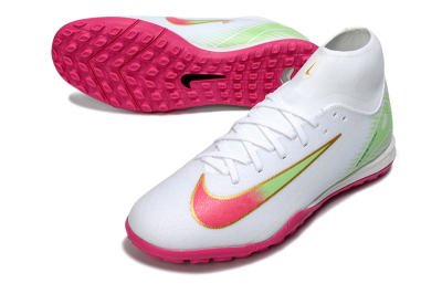 Men's Nike Air Zoom Mercurial Superfly 10 Academy TF Football Shoes - White/Vibrant Pink/Soft Green
