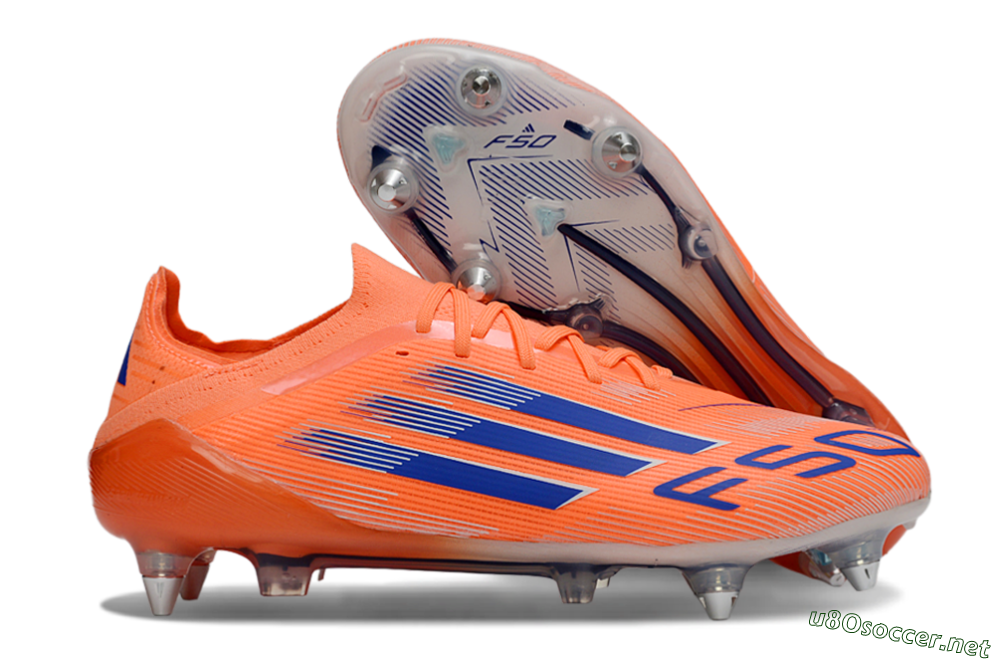 Men's Adidas F50 Elite SG Football Boots - Orange/Electric Orange/Deep Navy 2