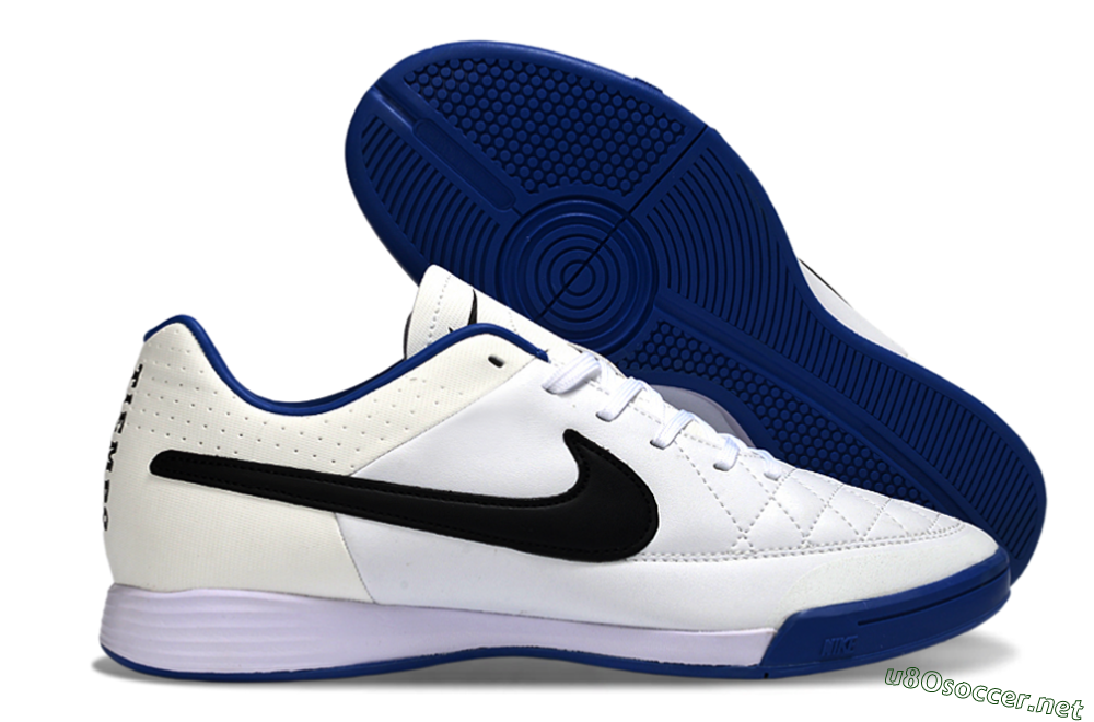 Men's Nike Tiempo Ligera 4 IC Football Shoes - White/Royal Blue/Black 2