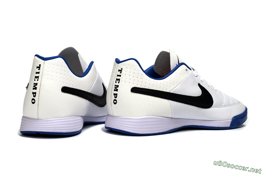 Men's Nike Tiempo Ligera 4 IC Football Shoes - White/Royal Blue/Black 6