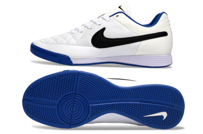 Men's Nike Tiempo Ligera 4 IC Football Shoes - White/Royal Blue/Black
