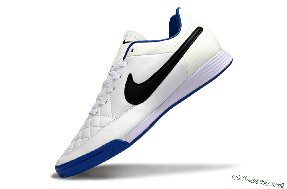 Men's Nike Tiempo Ligera 4 IC Football Shoes - White/Royal Blue/Black 5