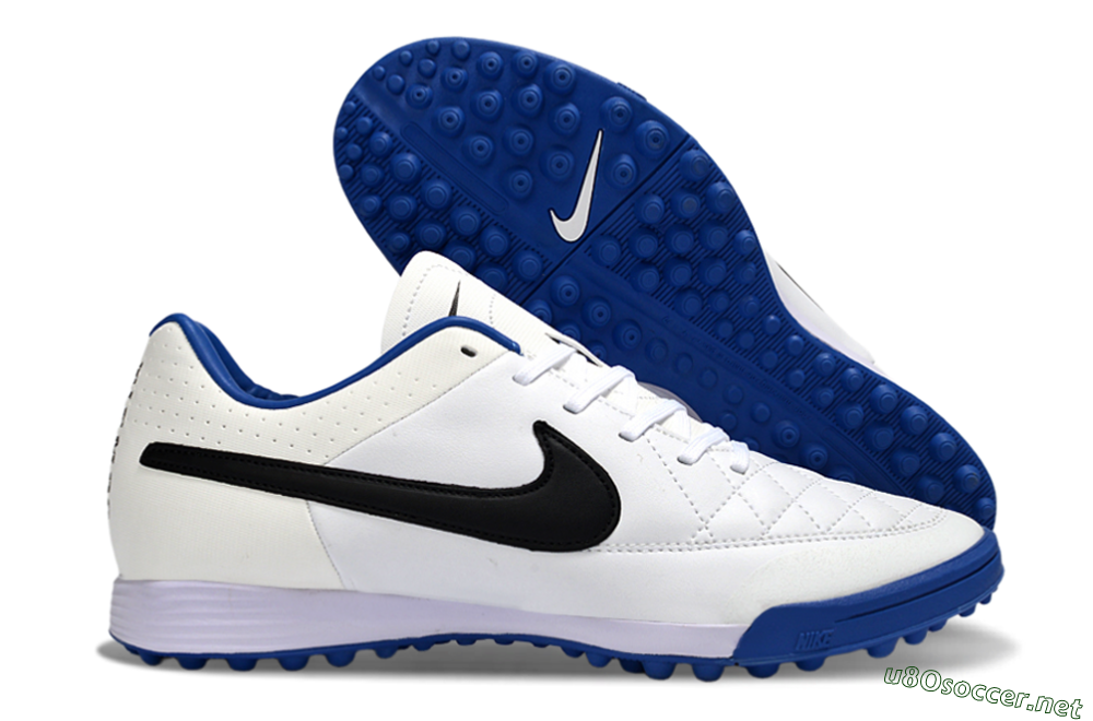 Men's Nike Tiempo Ligera 4 TF Football Shoes - White/Royal Blue/Black 2