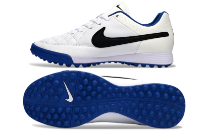Men's Nike Tiempo Ligera 4 TF Football Shoes - White/Royal Blue/Black