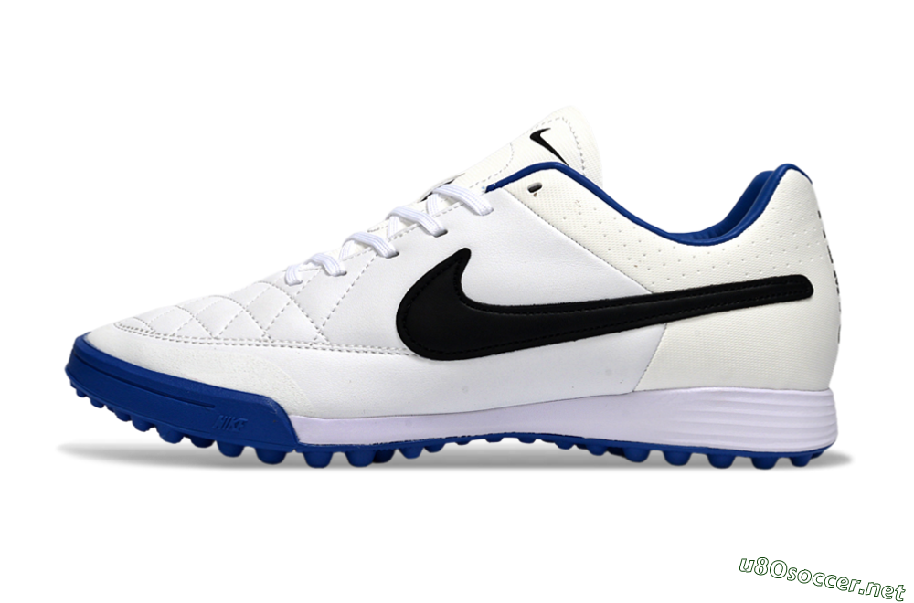 Men's Nike Tiempo Ligera 4 TF Football Shoes - White/Royal Blue/Black 0