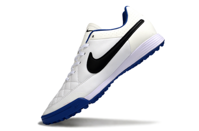 Men's Nike Tiempo Ligera 4 TF Football Shoes - White/Royal Blue/Black