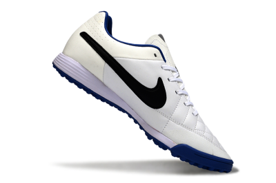Men's Nike Tiempo Ligera 4 TF Football Shoes - White/Royal Blue/Black