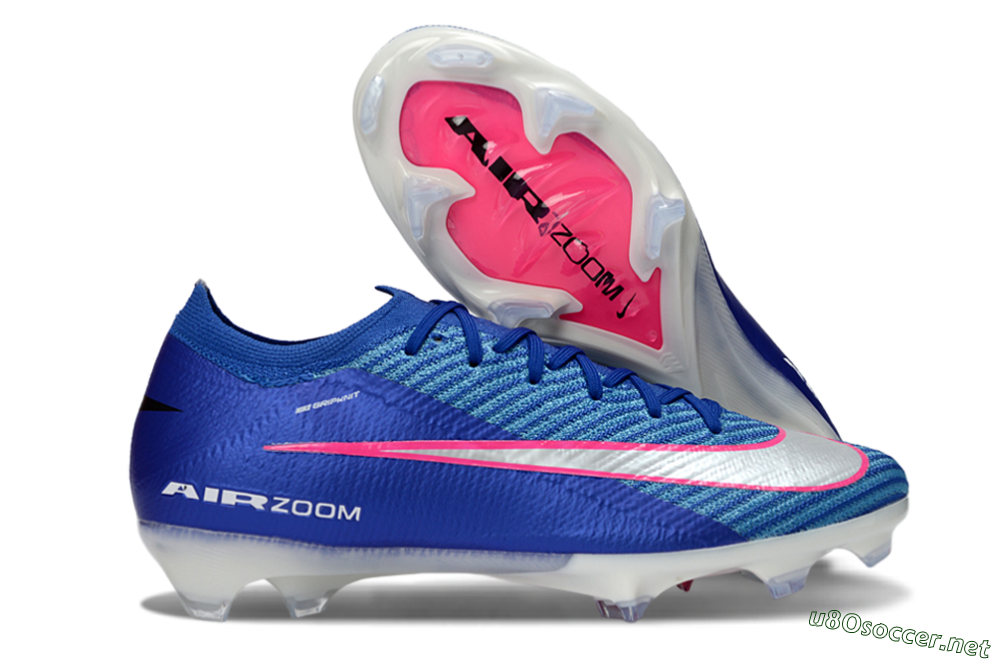 Unisex Nike Air Zoom Mercurial Vapor 16 Elite FG Football Boots - Blue/Electric Blue/Radiant Pink 2