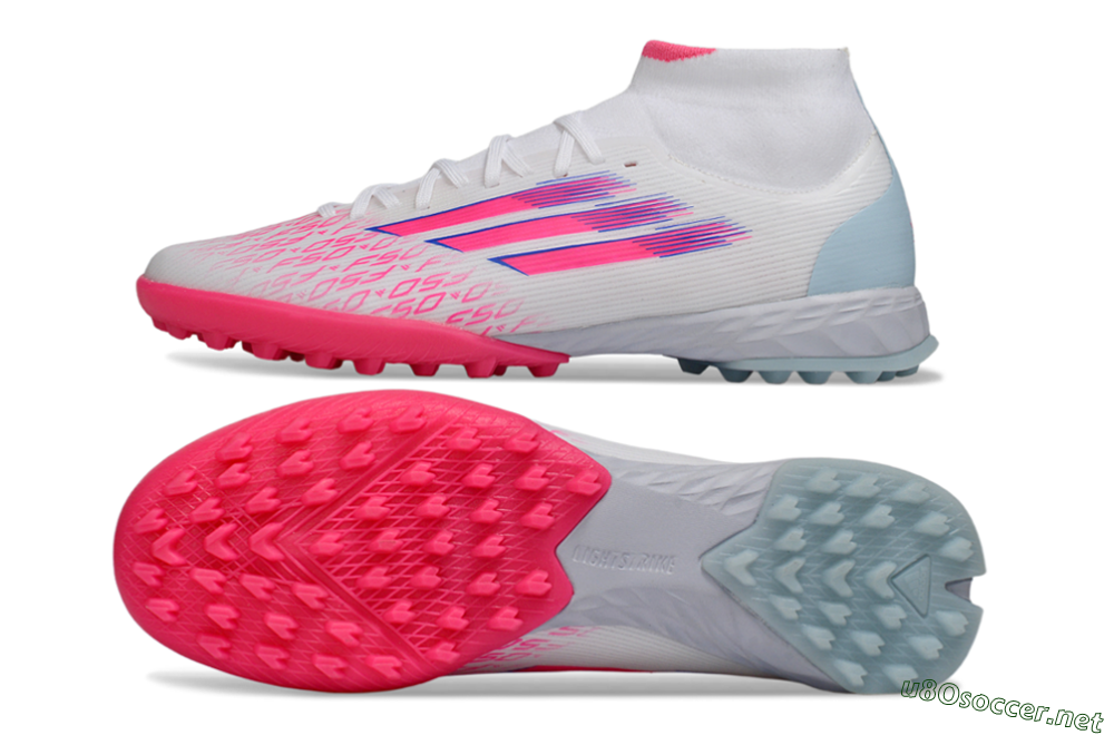 Men's Adidas F50 Elite Mid TF Football Shoes - Pink/Bright Pink/Light Blue 1