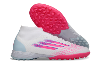 Men's Adidas F50 Elite Mid TF Football Shoes - Pink/Bright Pink/Light Blue