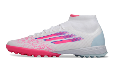 Men's Adidas F50 Elite Mid TF Football Shoes - Pink/Bright Pink/Light Blue