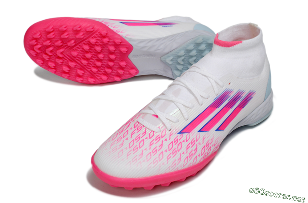Men's Adidas F50 Elite Mid TF Football Shoes - Pink/Bright Pink/Light Blue 3