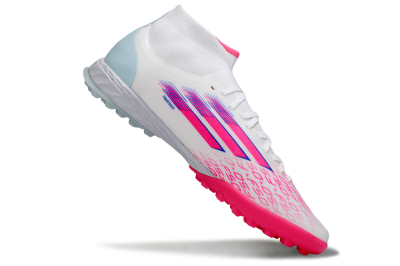 Men's Adidas F50 Elite Mid TF Football Shoes - Pink/Bright Pink/Light Blue