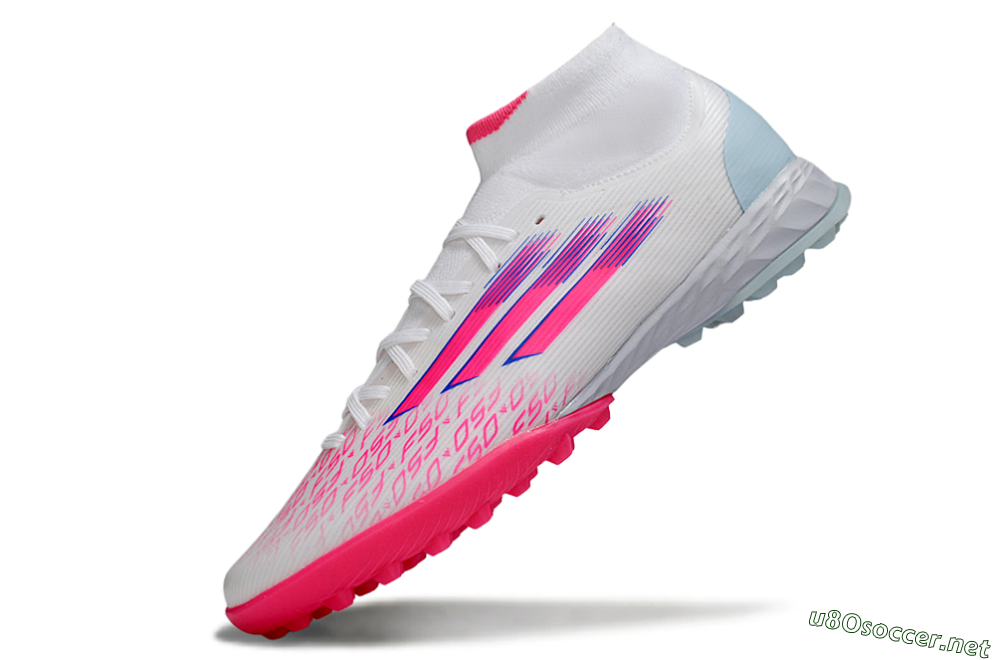 Men's Adidas F50 Elite Mid TF Football Shoes - Pink/Bright Pink/Light Blue 5