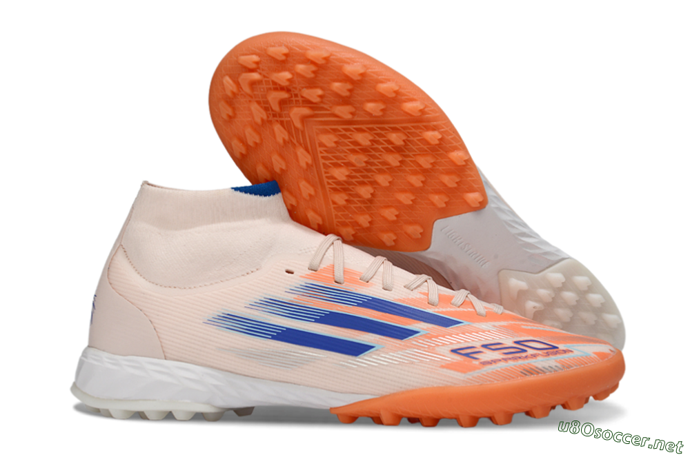 Men's Adidas F50 Elite Mid TF Football Boots - Red/Blue/White 2