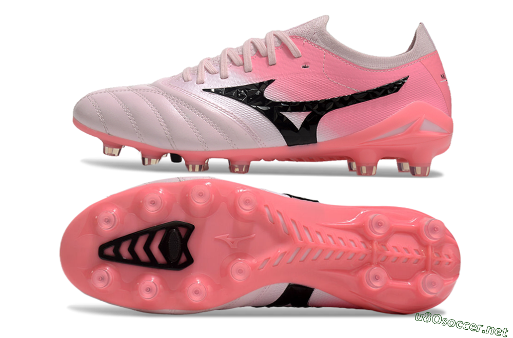 Men's Mizuno Morelia Neo 4 FG Football Boots - White/Vibrant Pink/Black 1