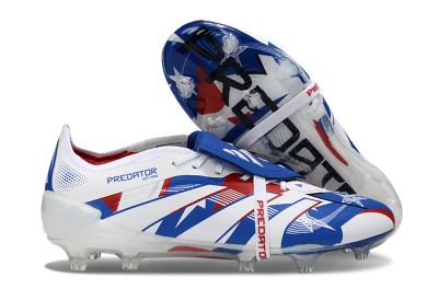 Unisex Adidas Predator 25 Elite Fold-Over Tongue FG Football Boots - Blue/Royal Blue/Crimson Red
