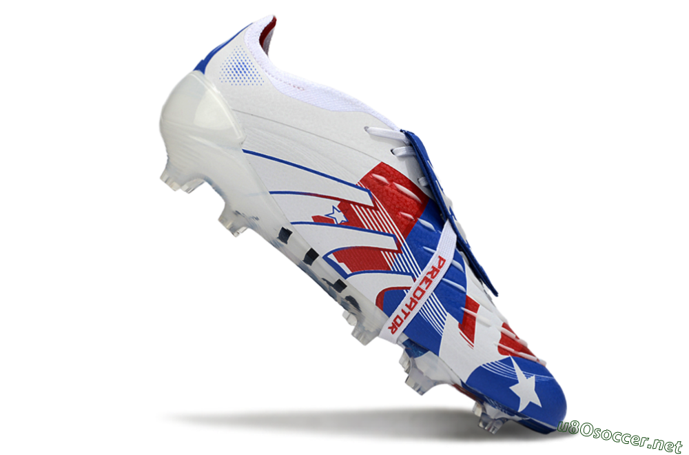 Unisex Adidas Predator 25 Elite Fold-Over Tongue FG Football Boots - Blue/Royal Blue/Crimson Red 4