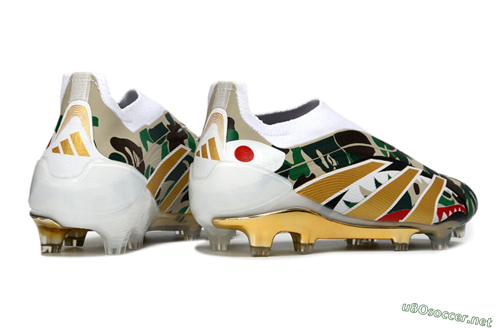 Men's Adidas Predator 25 Elite Laceless FG Football Boots - Camo/White/Gold 6