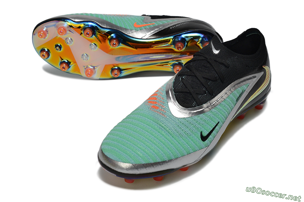 Unisex Nike Phantom 6 Low Elite AG Football Boots - Jade/Black/Silver 3