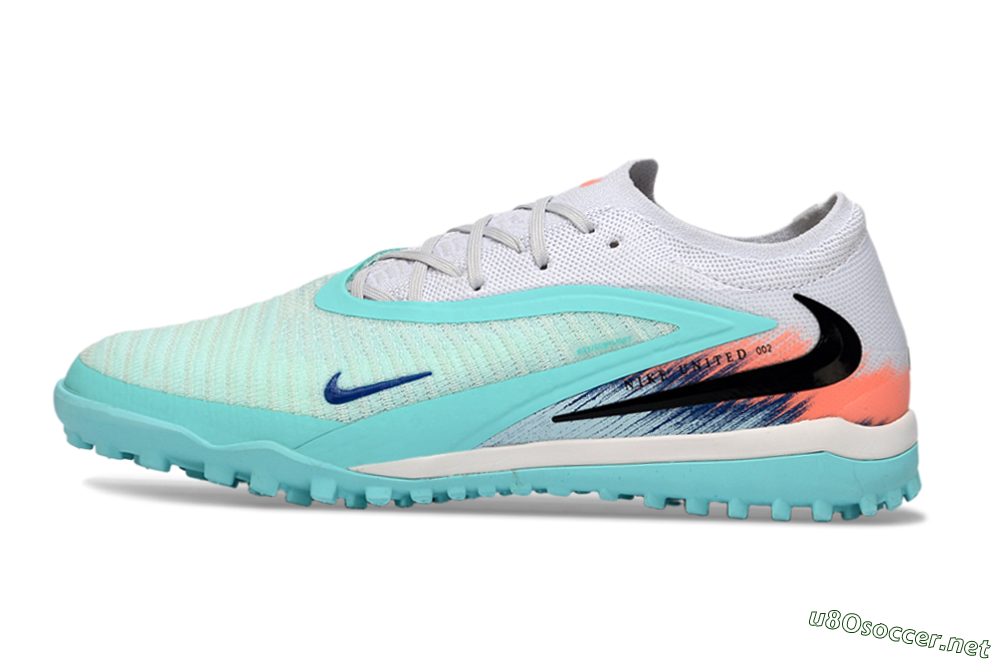 Unisex Nike Phantom 6 Low Elite TF Football Shoes - Aqua/Sunset Orange/Deep Blue 0