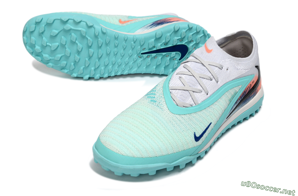 Unisex Nike Phantom 6 Low Elite TF Football Shoes - Aqua/Sunset Orange/Deep Blue 3