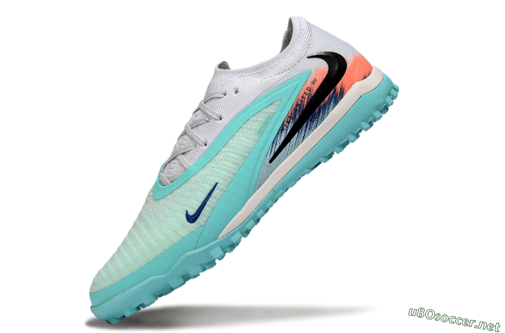 Unisex Nike Phantom 6 Low Elite TF Football Shoes - Aqua/Sunset Orange/Deep Blue 5