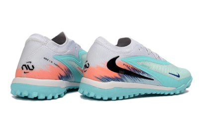 Unisex Nike Phantom 6 Low Elite TF Football Shoes - Aqua/Sunset Orange/Deep Blue