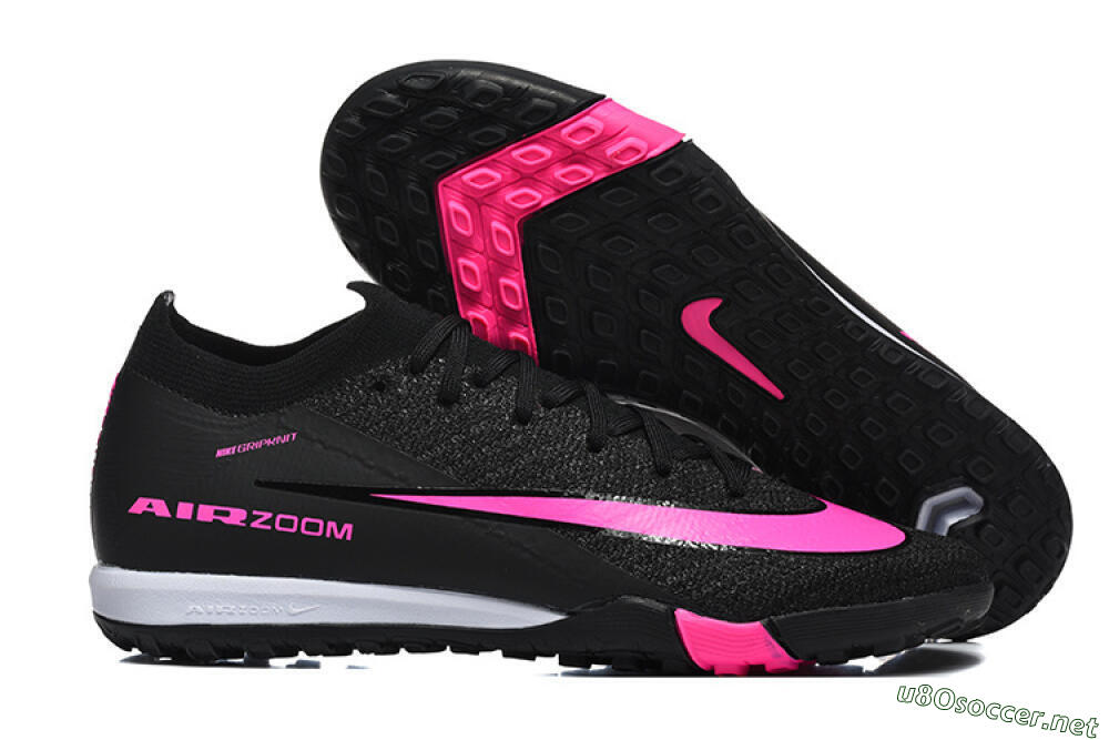 Unisex Nike Air Zoom Mercurial Vapor 16 Elite TF Football Shoes - Black/Neon Pink/Jet Black 2