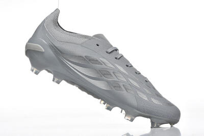 Men's Adidas Predator 26 Elite FG Football Boots - Gray/Steel Gray/Crimson Red