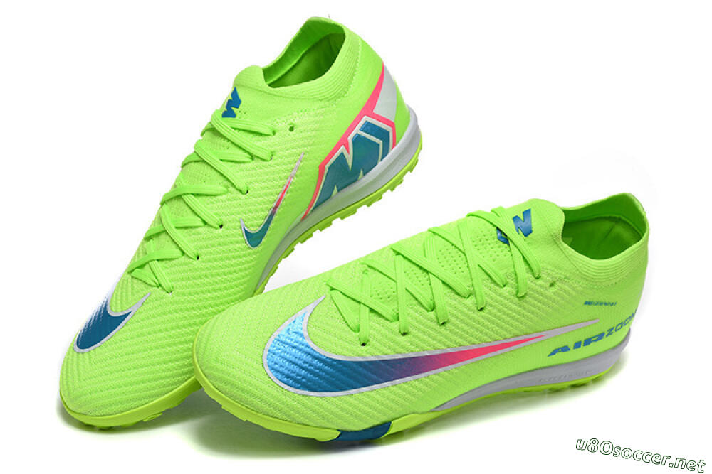 Men's Nike Air Zoom Mercurial Vapor 16 Elite TF Football Shoes - Green/Electric Green/Navy Blue 6