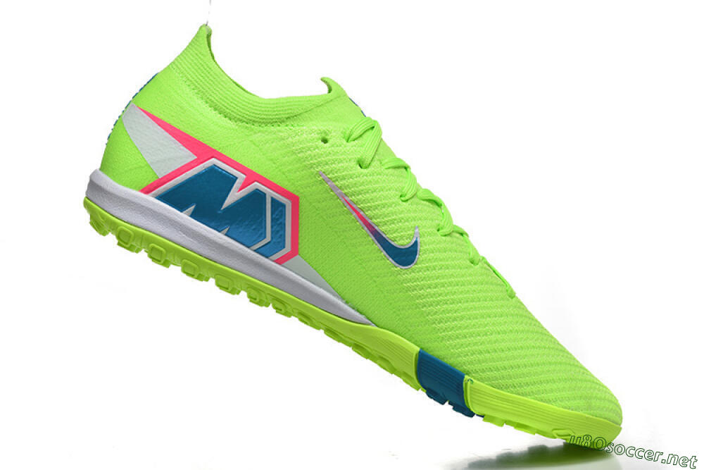Men's Nike Air Zoom Mercurial Vapor 16 Elite TF Football Shoes - Green/Electric Green/Navy Blue 7