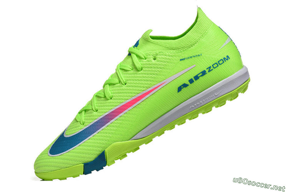 Men's Nike Air Zoom Mercurial Vapor 16 Elite TF Football Shoes - Green/Electric Green/Navy Blue 8